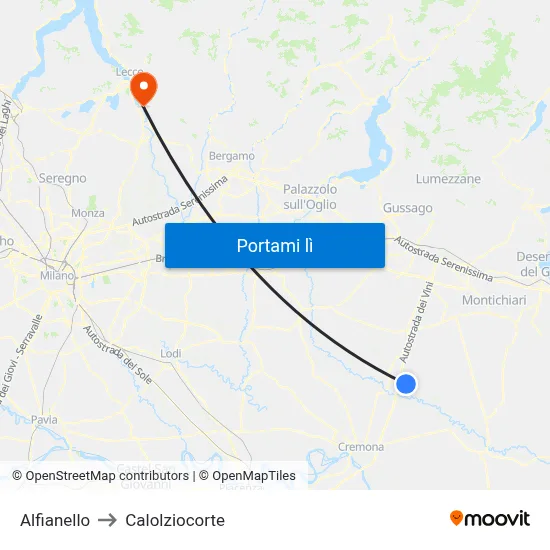 Alfianello to Calolziocorte map