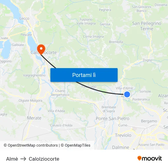 Almè to Calolziocorte map