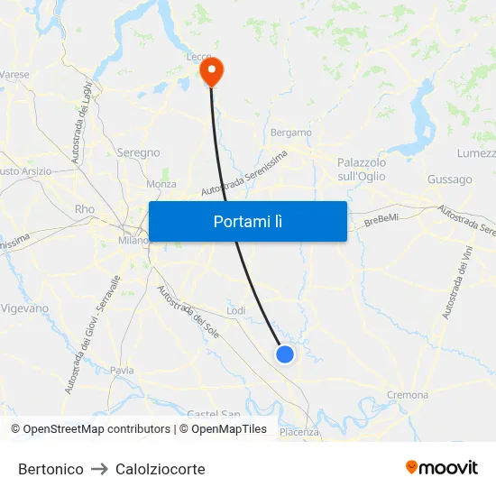 Bertonico to Calolziocorte map