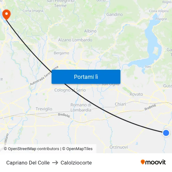 Capriano Del Colle to Calolziocorte map