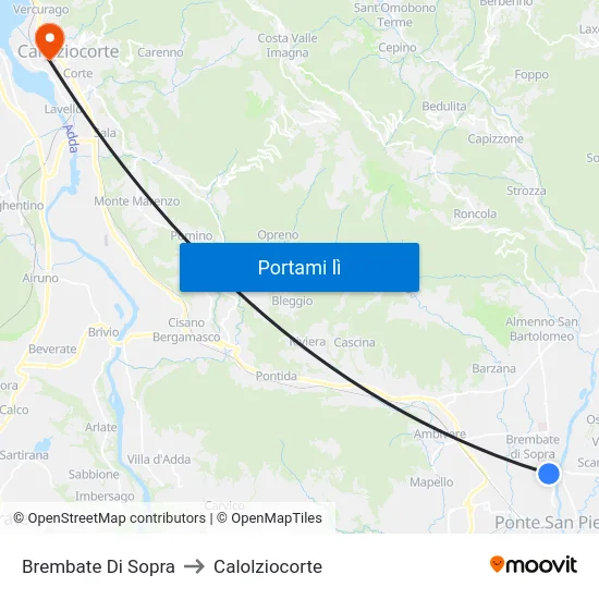 Brembate Di Sopra to Calolziocorte map