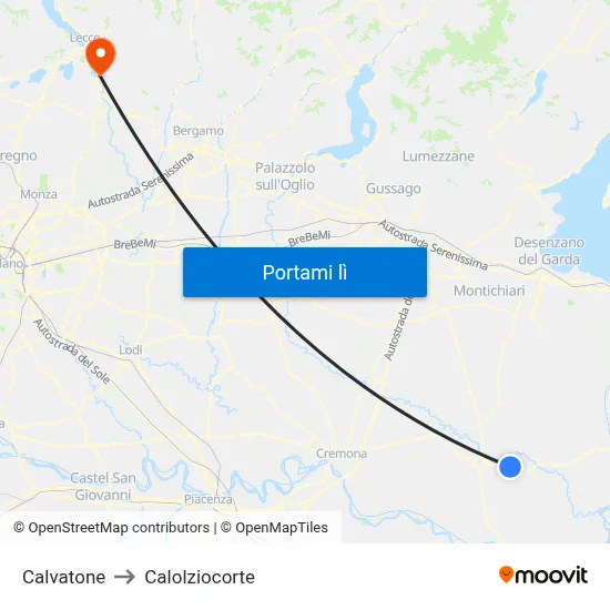 Calvatone to Calolziocorte map