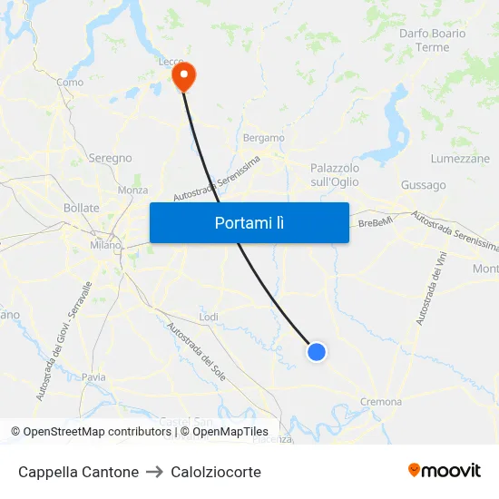 Cappella Cantone to Calolziocorte map