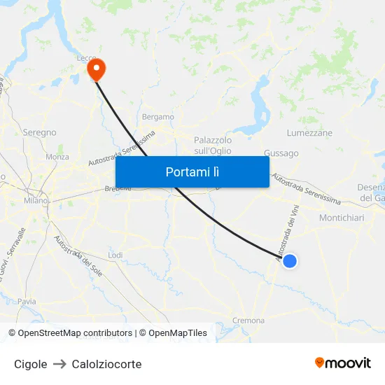 Cigole to Calolziocorte map