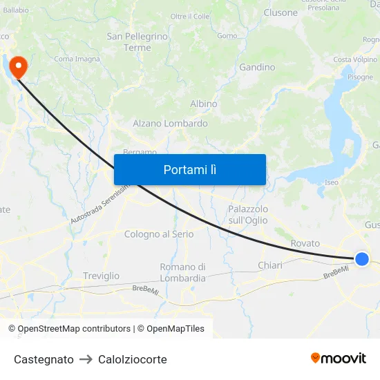 Castegnato to Calolziocorte map