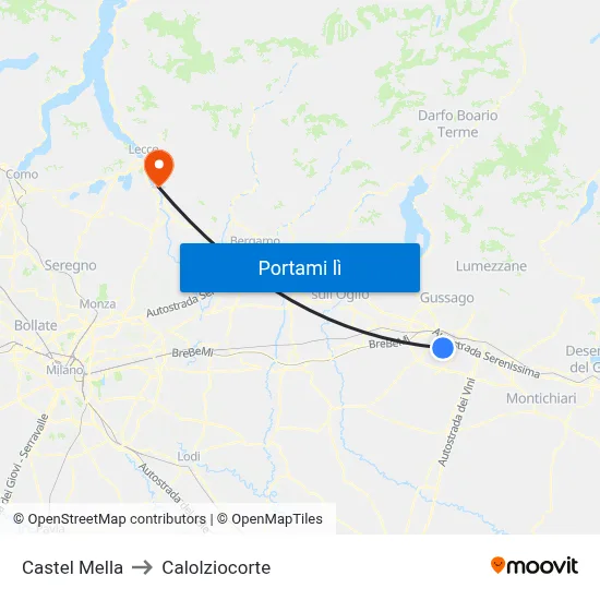 Castel Mella to Calolziocorte map