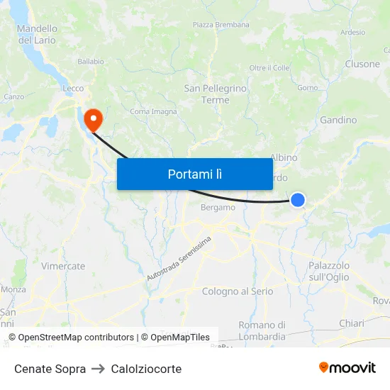 Cenate Sopra to Calolziocorte map