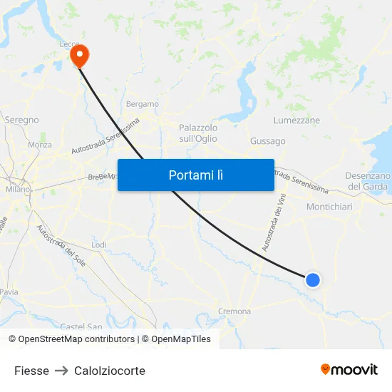 Fiesse to Calolziocorte map