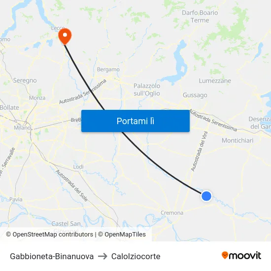 Gabbioneta-Binanuova to Calolziocorte map