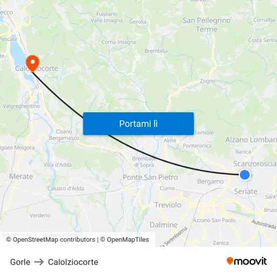Gorle to Calolziocorte map