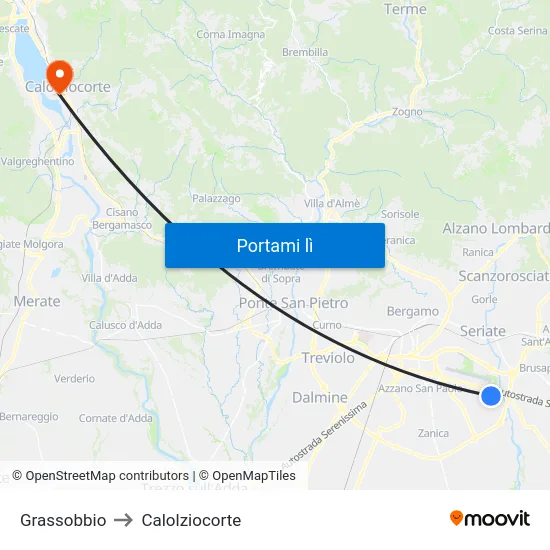 Grassobbio to Calolziocorte map