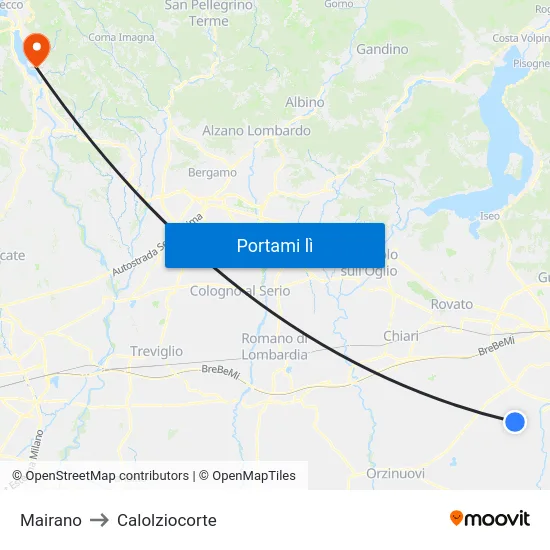 Mairano to Calolziocorte map