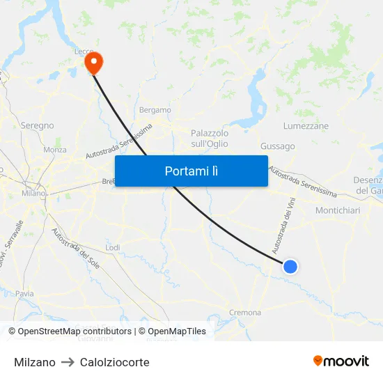 Milzano to Calolziocorte map
