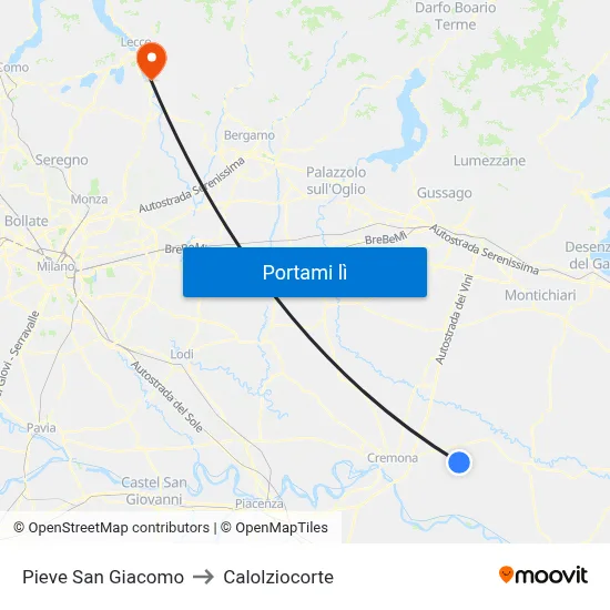 Pieve San Giacomo to Calolziocorte map