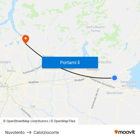 Nuvolento to Calolziocorte map