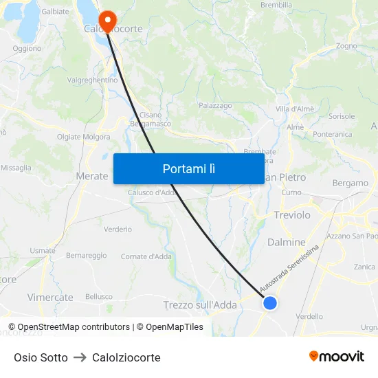 Osio Sotto to Calolziocorte map