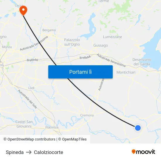 Spineda to Calolziocorte map