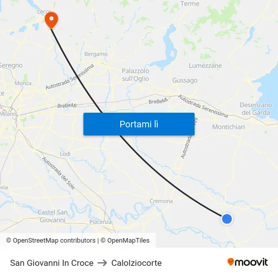 San Giovanni In Croce to Calolziocorte map