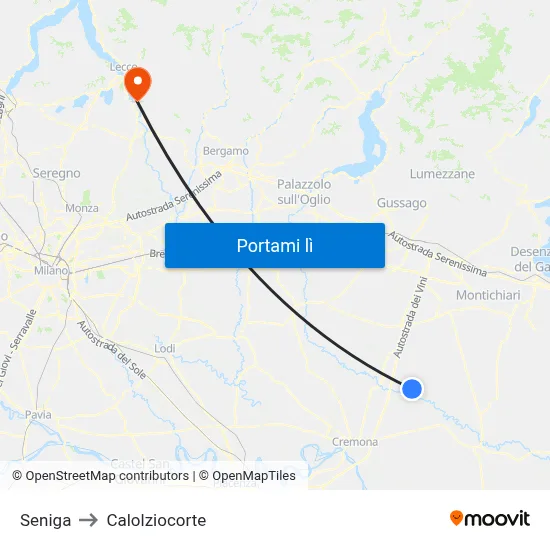 Seniga to Calolziocorte map