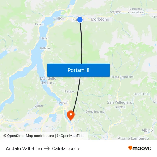 Andalo Valtellino to Calolziocorte map
