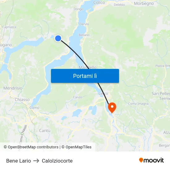 Bene Lario to Calolziocorte map