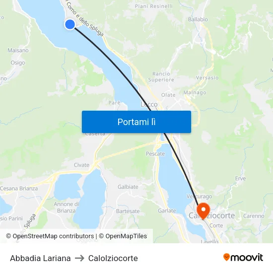 Abbadia Lariana to Calolziocorte map