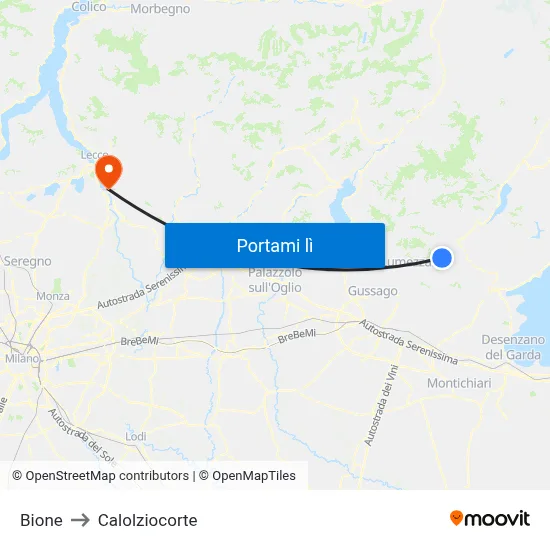 Bione to Calolziocorte map