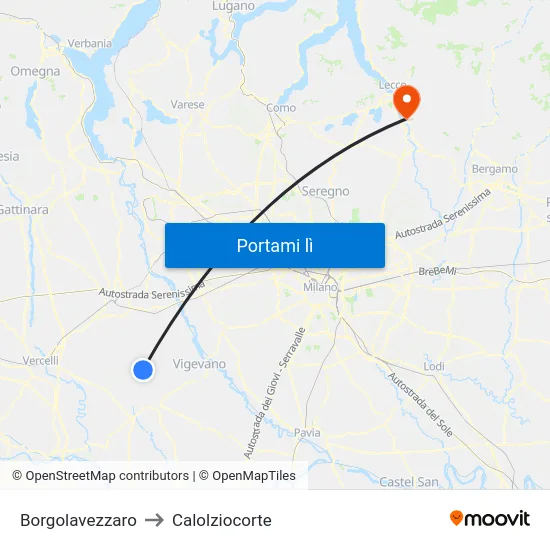 Borgolavezzaro to Calolziocorte map