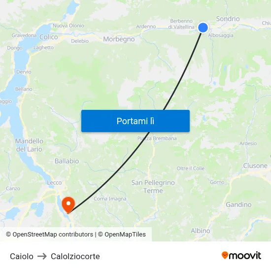 Caiolo to Calolziocorte map