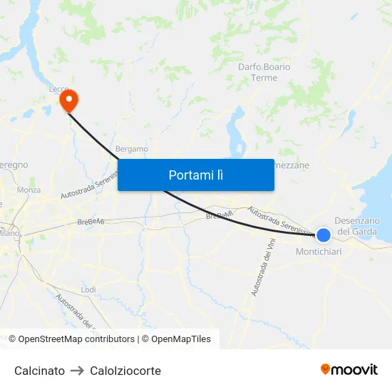 Calcinato to Calolziocorte map