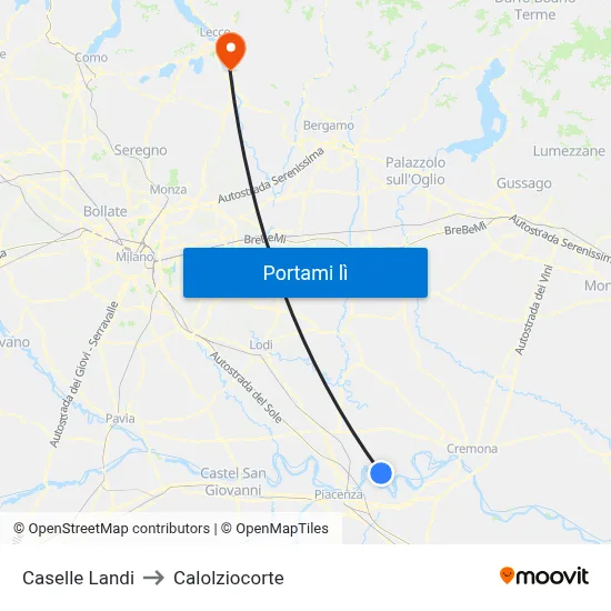 Caselle Landi to Calolziocorte map