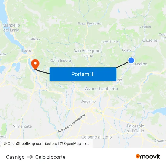 Casnigo to Calolziocorte map