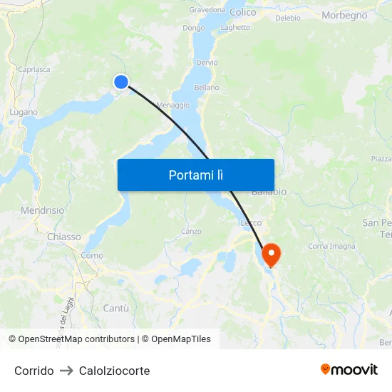 Corrido to Calolziocorte map