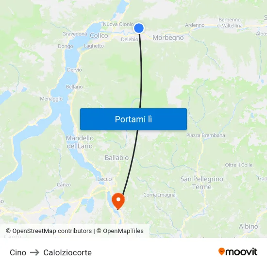 Cino to Calolziocorte map