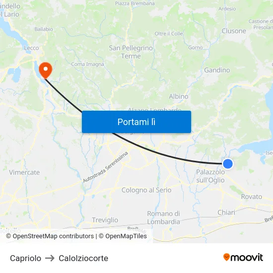 Capriolo to Calolziocorte map