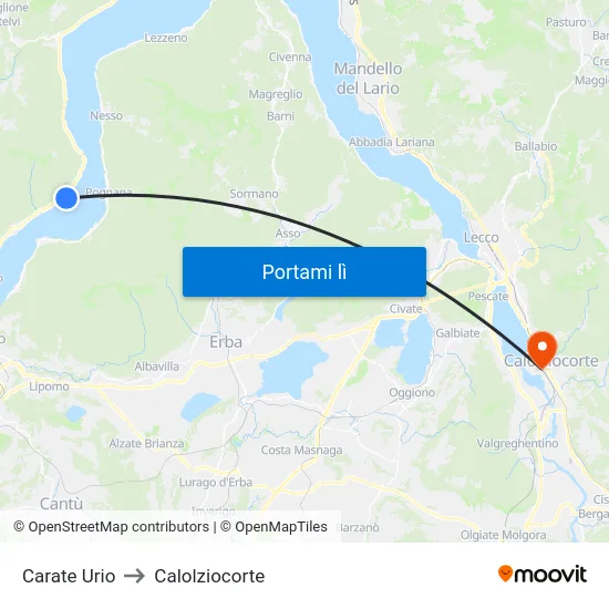 Carate Urio to Calolziocorte map