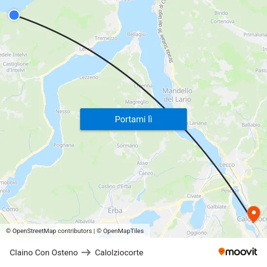 Claino Con Osteno to Calolziocorte map