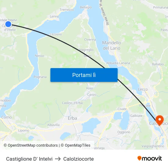 Castiglione D' Intelvi to Calolziocorte map