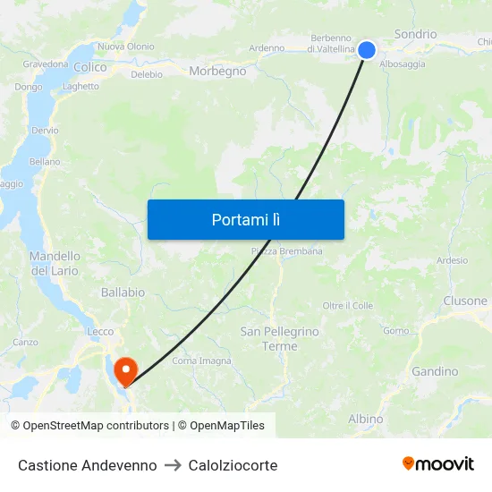 Castione Andevenno to Calolziocorte map