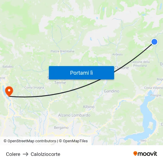 Colere to Calolziocorte map