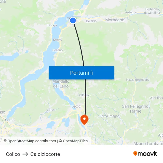 Colico to Calolziocorte map