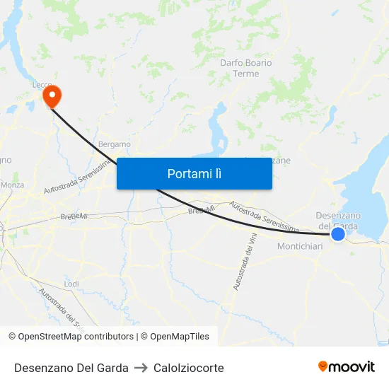 Desenzano Del Garda to Calolziocorte map