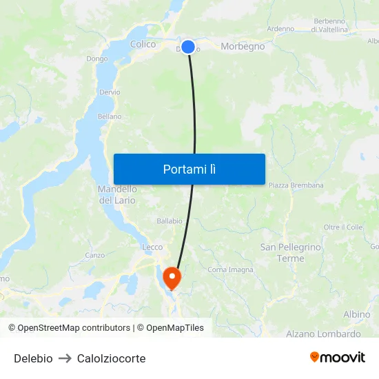 Delebio to Calolziocorte map