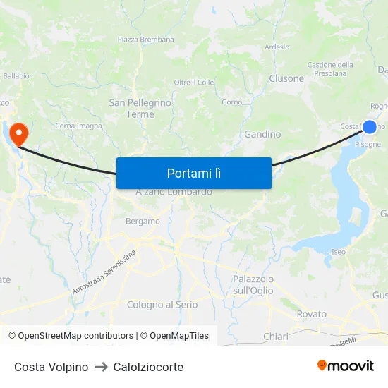 Costa Volpino to Calolziocorte map