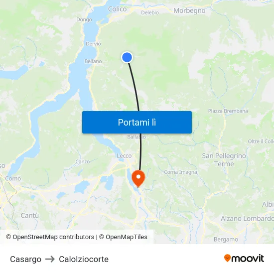 Casargo to Calolziocorte map