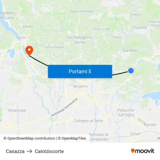 Casazza to Calolziocorte map