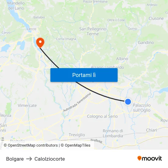 Bolgare to Calolziocorte map
