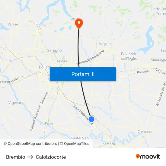 Brembio to Calolziocorte map