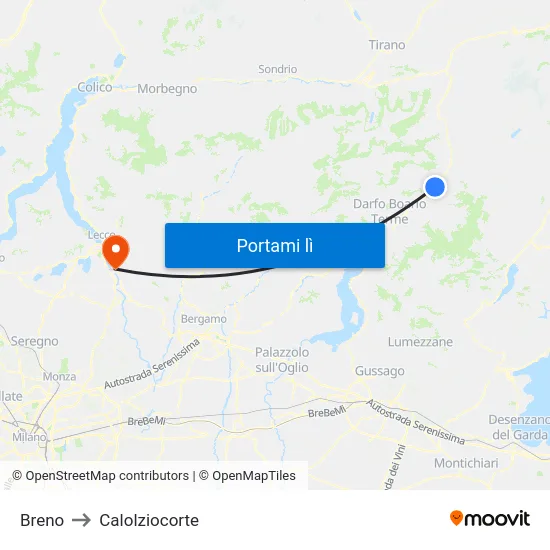 Breno to Calolziocorte map