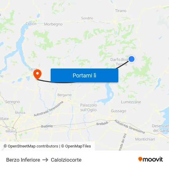 Berzo Inferiore to Calolziocorte map